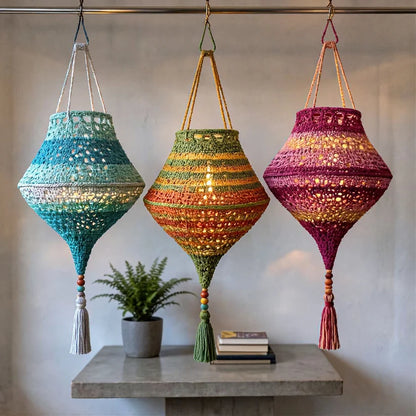 Gehäkelter Boho Sommerlampion