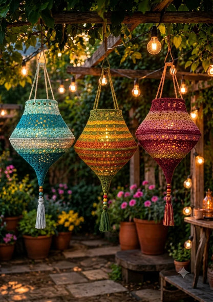 Gehäkelter Boho Sommerlampion
